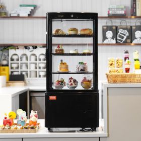 Refrigerated Display Case, 3 Cu.Ft./85L Countertop Pastry Display Case, 3-Tier Commercial Display Refrigerator With LED Lighting, TURBO Cooling, Frost