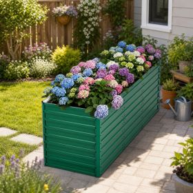 93.7in X 31.5in X 32.3in Raised Garden Bed Kit, 32in Ergonomic Height No Bending Metal Planter Box, Open-Ended Base For Drainage, 8 Reinforcing Rods,