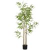 6ft Fake Bamboo Tree Indoor Outdoor Artificial Plant with Pot for Home Office Living Room Decor