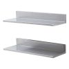 8.6" x 24" Stainless Steel Shelf, Wall Mounted Floating Shelving with Backsplash, 44 lbs Load Capacity Commercial Shelves
