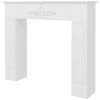 Fir Wood Fireplace Mantel Surround, 44.75" W x 40" H, Freestanding Electric Fireplace Stove Mantel, Distressed White