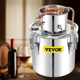 Alcohol Still, 50L Distillery Kit W/Condenser & Pump, 13.2Gal Alcohol Still W/Copper Tube, Whiskey Distilling Kit W/Build-in Thermometer, Whiskey Maki