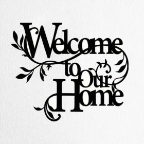 CIFbuy Iron 'Welcome To Our Home' Floral Wall Art, Cozy Style Wall Hanging, Entryway Home Decor - TikTok, Temu, Self-pickup Available