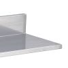 8.6" x 24" Stainless Steel Shelf, Wall Mounted Floating Shelving with Backsplash, 44 lbs Load Capacity Commercial Shelves