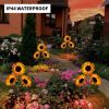Solar Sunflower Garden Lights 6 Pack, IP44 Waterproof LED Outdoor Flower Stake Lights for Patio Lawn Yard Pathway
