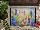 Texas Bluebonnets in Watercolor Doormat Front Door Mat Indoor Outdoor Rugs for Entryway, Non Slip Washable Low Pile, 24H X 36W
