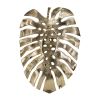 24.8x17.3x2" Gold Monstera Leaf Wall Décor