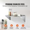 12" x 36" Stainless Steel Shelf, Wall Mounted Floating Shelving with Brackets, 250 lbs Load Capacity Commercial Shelves
