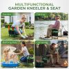 Foldable Garden Kneeler and Seat Bench with Cross-Body Tool Bag, Removable Tool Pouch, Heavy Duty Garden Stool with Soft Kneeling Pad, No Assembly