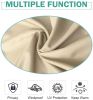 50inch*120inch*1.2inch  beige luxurious woolen outdoor curtain with hanging straps combine elegance and durability for a comfortable outdoor space.