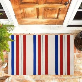 Home Decor Patriotic Family Door Mat, Indoor And Outdoor Anti-slip Entrance Mat, Red, White And Blue Patriotic Patterns, Beautiful And Eternal, Made O (Option: 24inx16in)