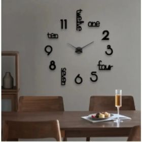 Huge Frameless Big Wall Clock, Modern Home Decoration, SuitGiant Frameless Wall Clock, Modern Home Decoration, Suitable For Living Room, Kitchen, Bedr (Option: 40inchblack)