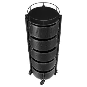 Rotating Storage Rack Cart, 5 Tier Fruit And Vegetable Basket Bowls, Heavy Duty Wire Basket Organizer On Wheels, Large Capacity Stand With Metal (Option: default)