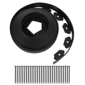 32.8FT&60FT&100FT Options - 1Pc No-dig Garden Edging Kit Plastic Garden Border With 30&54&90Pcs Stakes 2In Tall Border Edging For Garden Lawn Yard Flo (Option: 30FT)
