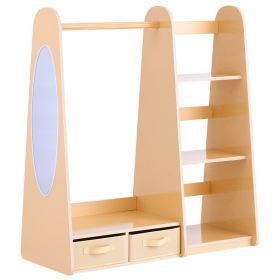 Kids Dress Up Storage, With Mirror, Dress Up Closet, Toddler Wardrobe Closet For Little Girls, Armoire With Shelves & Bottom Tray, Costume Organi (Option: default)