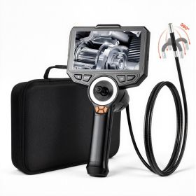 Articulating Endoscope With Light, 4-Way 360 Articulated Borescope Camera, 0.24 Slim Lens 1920 X 1080, 6 HD IPS Screen, 7000mAh Battery, IP67 Wat (Option: default)