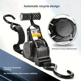 Ratchet Tie Down Straps - Auto Retractable Ratchet Straps Heavy Duty 1500lbs 4 Pack With S Hooks, For Securing Cargo Luggage Motorcycle Truck Boat, 3. (Option: Black)
