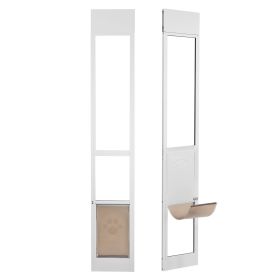 Dog Door for Sliding Glass Door, 75 7/8"-80 11/16" Adjustable Height Doggy Door for Sliding Doors (size: Size L)