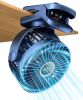 Portable Mini Personal Fan, Small Rechargeable Battery Powered Stroller Fan for Desk, Strong Clamp Grip, 360° Rotation, 3-Speed, LED Display