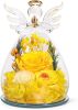 Gifts for Mom Birthday Gifts for Women Preserved Rose Forever Flower in Glass Angel Figurines Fresh Flowers for Delivery Anniversary Mothers Day Real