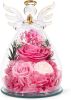 Gifts for Mom Birthday Gifts for Women Preserved Rose Forever Flower in Glass Angel Figurines Fresh Flowers for Delivery Anniversary Mothers Day Real