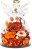 Gifts for Mom Birthday Gifts for Women Preserved Rose Forever Flower in Glass Angel Figurines Fresh Flowers for Delivery Anniversary Mothers Day Real