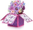 3D Pop Up Mothers Day Card, Best Mom Ever, Handmade Flowers Pop Up Card for Mom, Wife, Women, Her, Mother Birthday Card with Envelope & Notecard