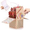 3D Pop Up Mothers Day Card, Best Mom Ever, Handmade Flowers Pop Up Card for Mom, Wife, Women, Her, Mother Birthday Card with Envelope & Notecard