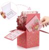 3D Pop Up Mothers Day Card, Best Mom Ever, Handmade Flowers Pop Up Card for Mom, Wife, Women, Her, Mother Birthday Card with Envelope & Notecard