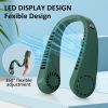 Portable Hands free Bladeless Hanging Neck Fans with Screen Display and 5 Speeds Levels, USB Rechargeable