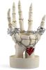 Halloween Decorations Indoor Skeleton Hand Ring Holder Tealight Candle Holder for Gothic Table Decor Jewelry and Earring Organizer