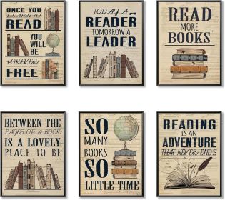 Easter Bunny Wall Art Set of 9, Vintage Spring Rabbit Canvas Prints, Cute Bunny & Easter Egg Paintings (Color: 10"L x 8"W  Books Unframed)