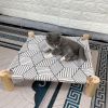 Cat & Dog Hammock Bed – Wooden Elevated Pet Cot with Breathable Mesh – Raised Cat Bed for Small Pets