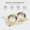 Double Cat Food Bowl with Non-Slip Base, Stainless Steel Food & Water Bowls Set with Easy-to-Clean Detachable Design, Pet Feeder for Cats & Dogs