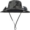 Solar Fan Hat Rechargeable 2Detachable Solar Fans,Water-Repellent Wide Brim Bucket Hat, Outdoor Camping Hiking Golf Sun Hat