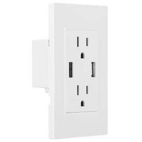 USB Wall Outlet Dual 2.4A USB Wall Charger High Speed Duplex Wall Socket US Standard
Wall Outlet (Color: White)