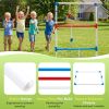 The ladder ball and golf throwing ball set is used for the ladder throwing game and includes 6 balls, a scoring board and a portable bag.