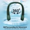 Portable Hands free Bladeless Hanging Neck Fans with Screen Display and 5 Speeds Levels, USB Rechargeable