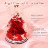Gifts for Mom Birthday Gifts for Women Preserved Rose Forever Flower in Glass Angel Figurines Fresh Flowers for Delivery Anniversary Mothers Day Real