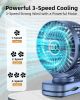 Portable Mini Personal Fan, Small Rechargeable Battery Powered Stroller Fan for Desk, Strong Clamp Grip, 360° Rotation, 3-Speed, LED Display