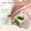 Gifts for Mom Birthday Gifts for Women Preserved Rose Forever Flower in Glass Angel Figurines Fresh Flowers for Delivery Anniversary Mothers Day Real