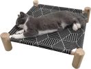 Cat & Dog Hammock Bed – Wooden Elevated Pet Cot with Breathable Mesh – Raised Cat Bed for Small Pets