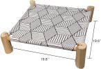 Cat & Dog Hammock Bed – Wooden Elevated Pet Cot with Breathable Mesh – Raised Cat Bed for Small Pets