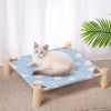 Cat & Dog Hammock Bed – Wooden Elevated Pet Cot with Breathable Mesh – Raised Cat Bed for Small Pets