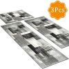 Three-piece kitchen rug set, non-slip and washable, abstract pattern kitchen hallway rug, soft and comfortable, suitable for sinks, floors, entrances