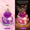 Gifts for Mom Birthday Gifts for Women Preserved Rose Forever Flower in Glass Angel Figurines Fresh Flowers for Delivery Anniversary Mothers Day Real