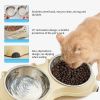 Double Cat Food Bowl with Non-Slip Base, Stainless Steel Food & Water Bowls Set with Easy-to-Clean Detachable Design, Pet Feeder for Cats & Dogs