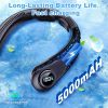 Portable Neck Fan that Blow Cold Air, LED Display, Rechargeable Hands-Free Wearable Cooling Personal Fan, 5 Speed, Neck Support