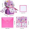 3D Pop Up Mothers Day Card, Best Mom Ever, Handmade Flowers Pop Up Card for Mom, Wife, Women, Her, Mother Birthday Card with Envelope & Notecard