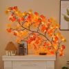 Fall Wall Decor Macrame Wall Hanging Shelf with Fall Lighted Garland